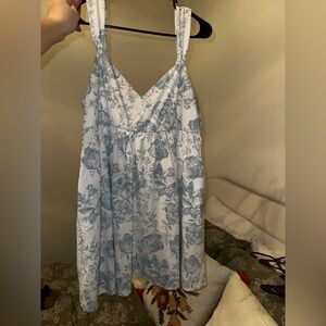 Floral Blue Mini Dress